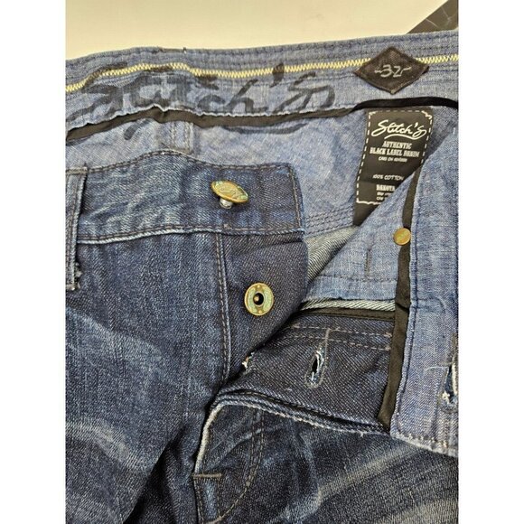 New Stitch's Black Label Dakota Denim Jeans Mens 32 x 34 Blue Pants Button Fly - Picture 5 of 8